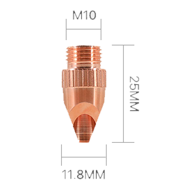 Cопло для лазерной сварки L=25 мм M10x1 (Внутренний угол)
